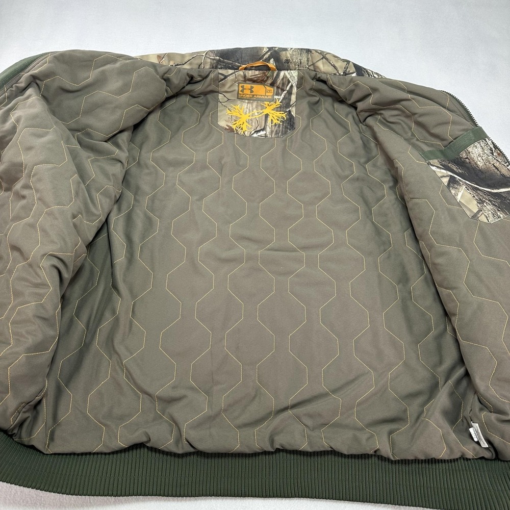 Under Armour Jacket Mens 2XL Green Quilted Lined Canvas Bomber Hunting Real Tree - Picture 8 of 15